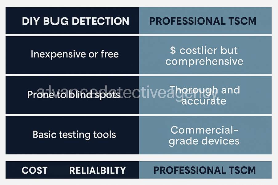 DIY Bug Detection vs. Professional TSCM”